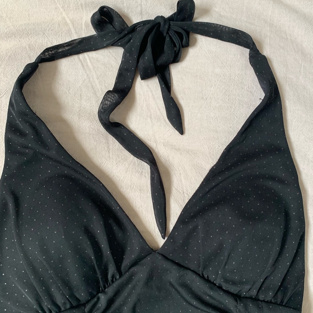 Vintage Sparkly Halter-Neck Ruched Top - Picture 4 of 7